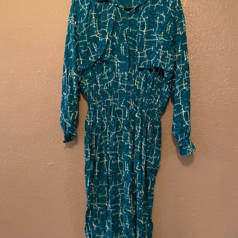 Teal Patterned Dress